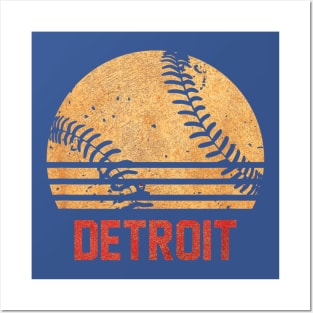 Retro vintaged Detroit baseball city Posters and Art